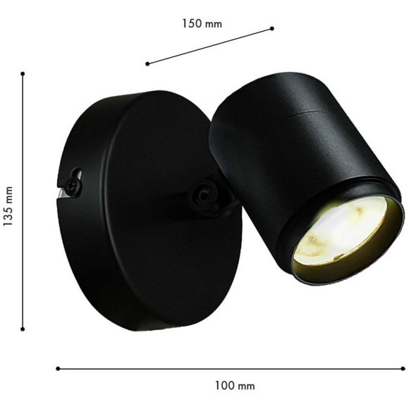 4638-1W, уличный светильник, D150xW100xH135, LEDx12W, 1050LM, 4000K, IP65, included
