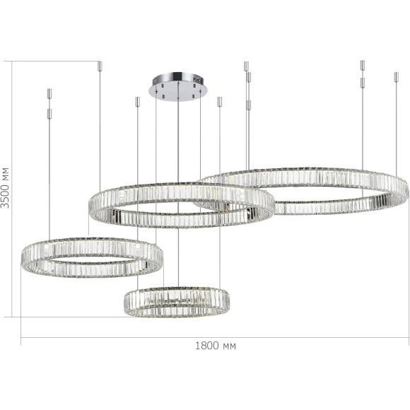 SL1622.103.04 Люстра подвесная ST-Luce Хром/Прозрачный LED 1*190W 4000K TIVOLI
