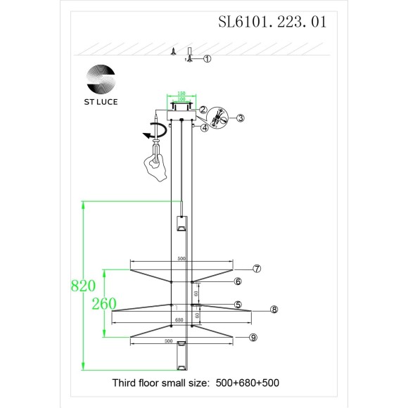 SL6101.223.01 Люстра подвесная ST-Luce Золотистый/Белый LED 1*15W 3000K ISOLA SL6101.223.01 Люстра подвесная ST-Luce Золотистый/Белый LED 1*15W 3000K ISOLA