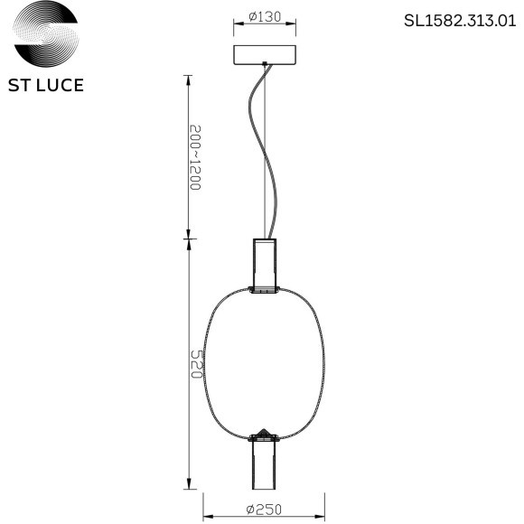 SL1582.313.01 Светильник подвесной ST-Luce Бронзовый/Прозрачный LED 1*7W 2700K ALLENORE