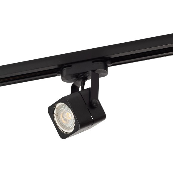 Однофазный двужильный трековый спот черного цвета под лампу GU10 Denkirs DK6003-BK