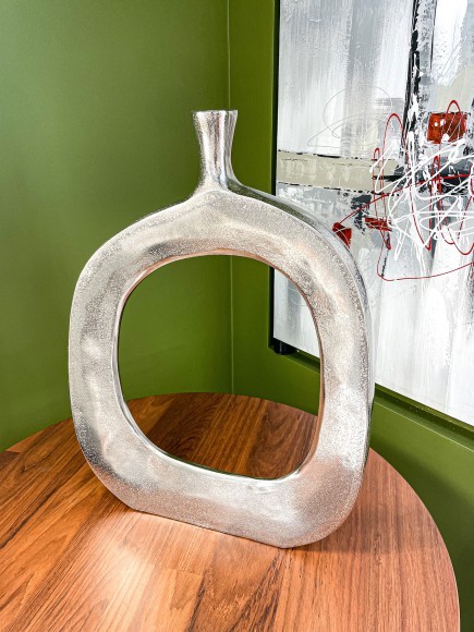 421312 ANKAREFO Декоративная ваза L430, B60, H575, алюминий, никель