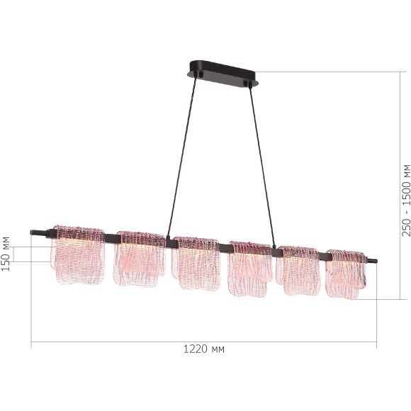 SL6021.403.36 Светильник подвесной ST-Luce черный/розовый LED 1*36W 4000K VOILE