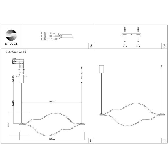 SL6106.103.65 Светильник подвесной ST-Luce Никель/Белый LED 1*65W 4000K CORTILE SL6106.103.65 Светильник подвесной ST-Luce Никель/Белый LED 1*65W 4000K CORTILE