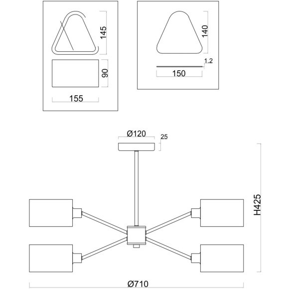 Люстра потолочная Freya FR5040PL-06CH Brianne под лампы 6xE14 40W