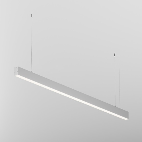 Maytoni Technical LL312038 Подвесной линейный LED-светильник длиной 1.5 м, SMD 2835, 30Вт, 3000К, 2250Лм, CRI90, 120°, 220V, IP33, белый алюминий, рассеиватель белый матовый, 1500x35x35 мм, комплектация: профиль, рассеиватель, лента, тросы 2м, блок питани