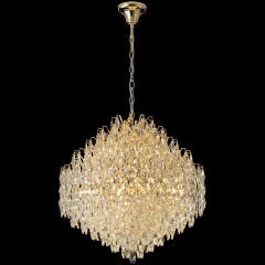 Crystal Lux HEDONIST SP16 3890/316 Большая подвесная хрустальная декоративная люстра, макс. высота 235см, диаметр 60см, металл цвета золото, хрусталь, лампы E14 16x40W IP20 220В Crystal Lux HEDONIST SP16 3890/316 Большая подвесная хрустальная декоративная люстра, макс. высота 235см, диаметр 60см, металл цвета золото, хрусталь, лампы E14 16x40W IP20 220В
