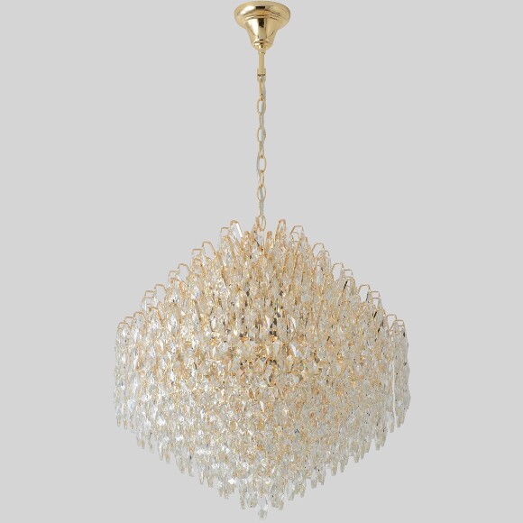 Crystal Lux HEDONIST SP16 3890/316 Большая подвесная хрустальная декоративная люстра, макс. высота 235см, диаметр 60см, металл цвета золото, хрусталь, лампы E14 16x40W IP20 220В