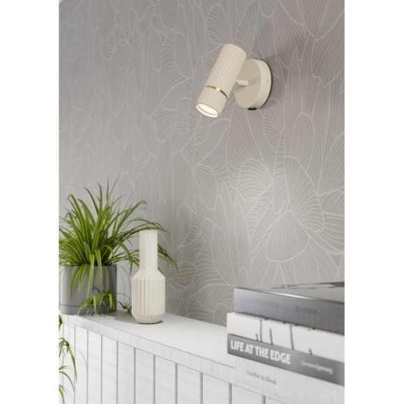 Eglo Caminia 901153 Настенное LED-бра в стиле минимализм, с выключателем на корпусе, лампа 1xGU10 (светодиодная лампа 5 Вт в комплекте), 345 лм, песочная сталь и брашированная латунь, 110x155x140 мм
