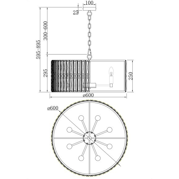 Люстра подвесная Maytoni MOD094PL-08G Facet под лампы 8xE14 60W Люстра подвесная Maytoni MOD094PL-08G Facet под лампы 8xE14 60W