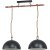 43397 Подвес HODSOLL регул., 2х40W(E27), 1250х400, H1100, сталь, дерево, черн., коричн./сталь, черны