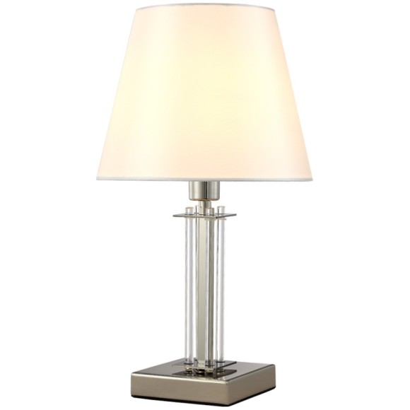 Настольная лампа Crystal Lux NICOLAS LG1 NICKEL/WHITE