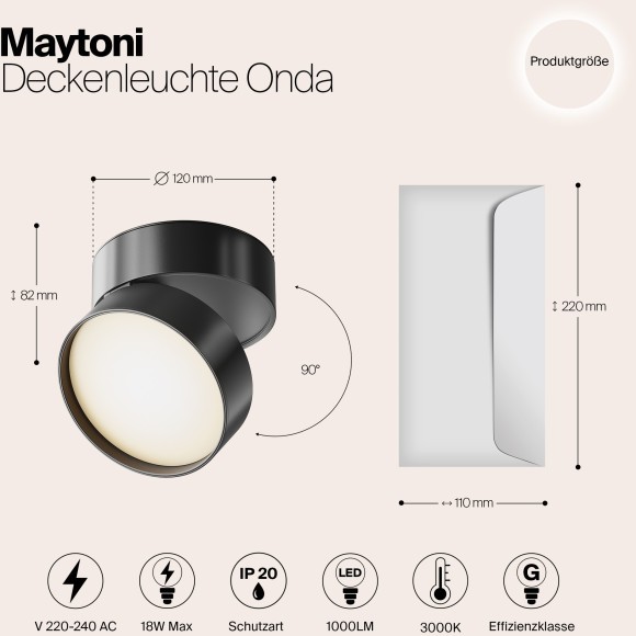 Потолочный светильник Technical C024CL-L18B