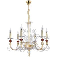 Люстра Crystal Lux CATARINA SP6 V2 GOLD/TRANSPARENT-COGNAC
