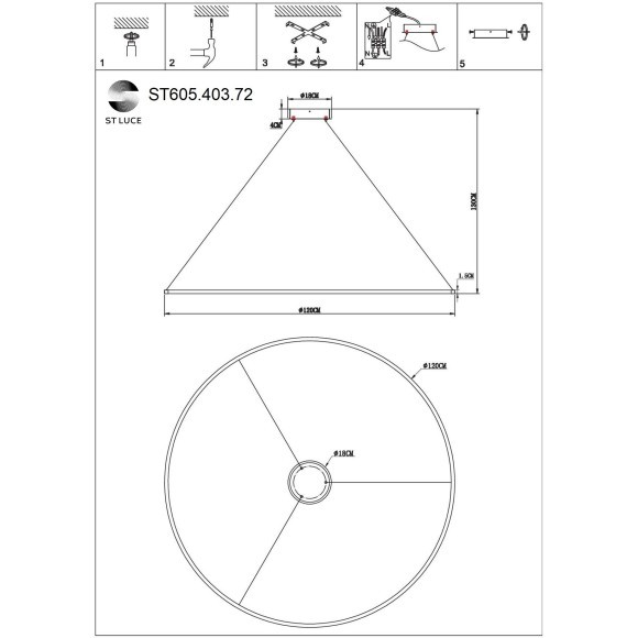 ST605.403.72 Cветильник подвесной SMART ST-Luce Черный/Белый LED 1*72W 2800-6500K Подвесные светильники ST605.403.72 Cветильник подвесной SMART ST-Luce Черный/Белый LED 1*72W 2800-6500K Подвесные светильники
