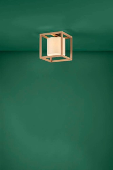 390097 EGLO GRANADOS Потолочный светильник с лампой E27, 40Вт, дерево коричневое, ткань белая