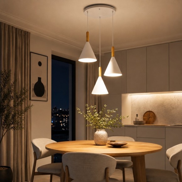 SLE1255-513-03 ST Luce ARKET Светильник подвесной, E27,3х40W, белый SLE1255-513-03 ST Luce ARKET Светильник подвесной, E27,3х40W, белый