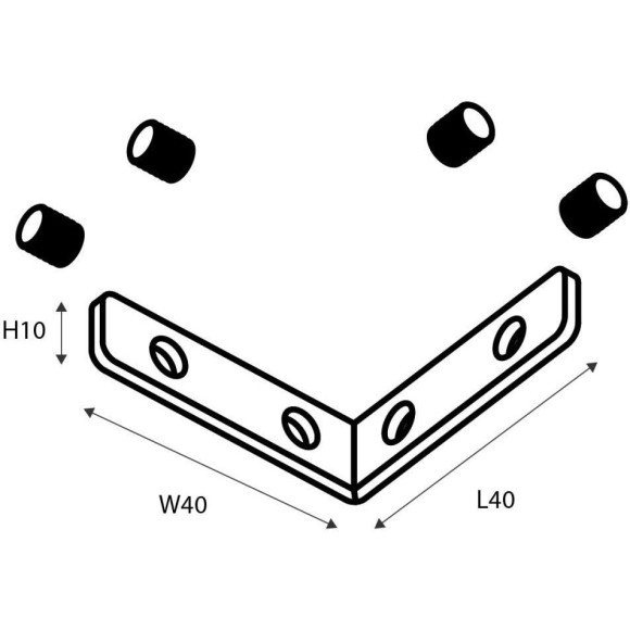1014-CU-001, коннектор (соединитель) угловой 1014-CU-001, коннектор (соединитель) угловой