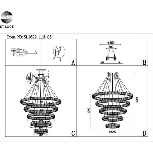 SL1622.113.05 Люстра подвесная ST-Luce Хром/Прозрачный LED 1*285W 4000K TIVOLI SL1622.113.05 Люстра подвесная ST-Luce Хром/Прозрачный LED 1*285W 4000K TIVOLI