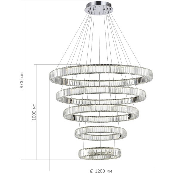 SL1622.113.05 Люстра подвесная ST-Luce Хром/Прозрачный LED 1*285W 4000K TIVOLI SL1622.113.05 Люстра подвесная ST-Luce Хром/Прозрачный LED 1*285W 4000K TIVOLI