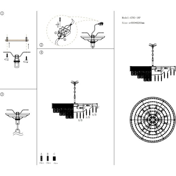 Хрустальная подвесная классическая люстра Favourite Raffinato 4783-28P