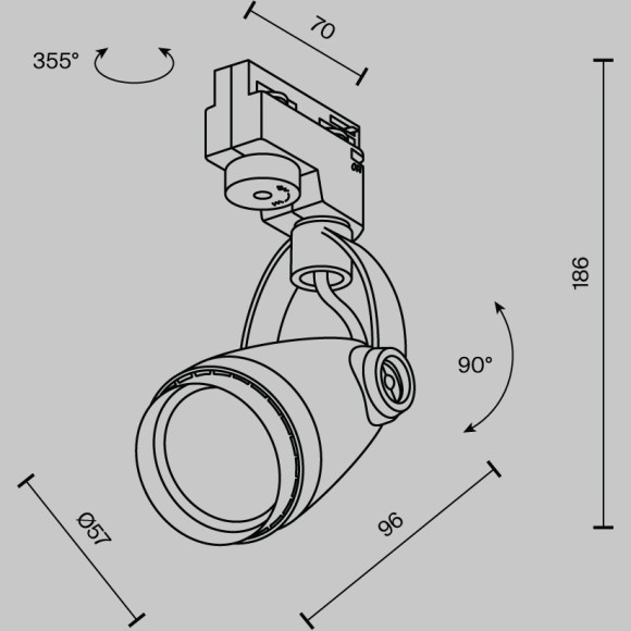 Трековый светильник Technical TR001-1-GU10-B