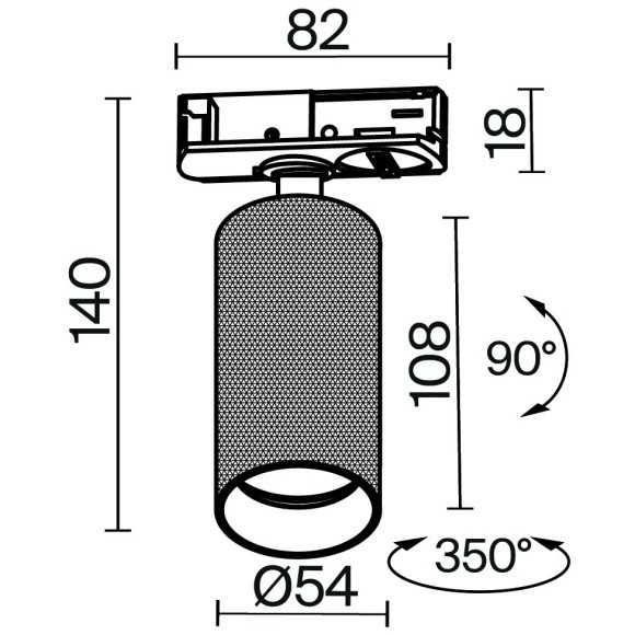 Однофазный двужильный трековый светильник Maytoni Unity TR089-1-GU10-BMG Artisan под сменную лампу GU10