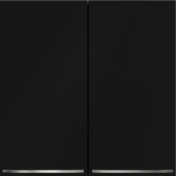 Проходной переключатель встраиваемый VOLTUM S70 двухклавишный с подсветкой 10А, (черный матовый)