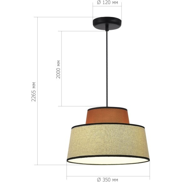 SL1354.423.01 Светильник подвесной ST-Luce Черный/Кирпичный,Бежевый, Черный E27 1*40W JACKIE