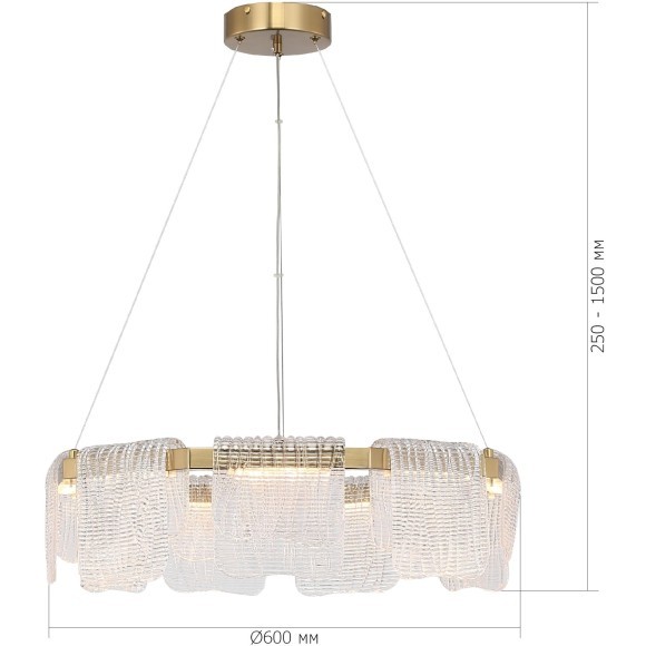 SL6021.203.54 Светильник подвесной ST-Luce золотистый/прозрачный LED 1*54W 4000K VOILE