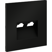 Накладка для розетки компьютерной двойной RJ45+RJ45 кат.6, S70 (черный матовый)