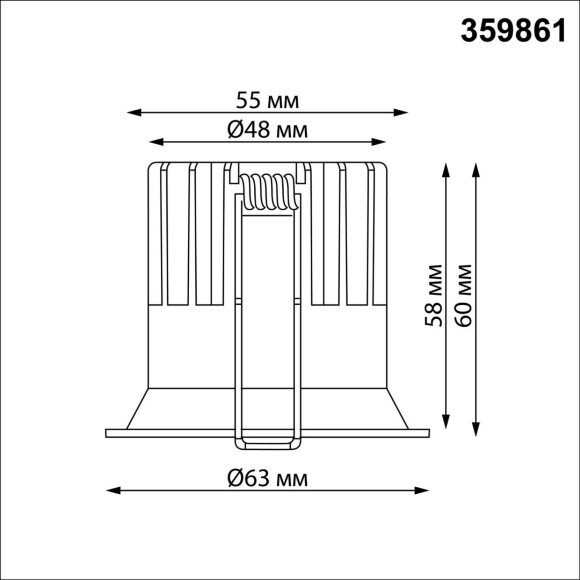 359861 WIR NT26 000 белый Светильник встраиваемый с переключателем цв. температуры IP20 LED 7W 100-265V 3000К/4000К/6000К BRILLO