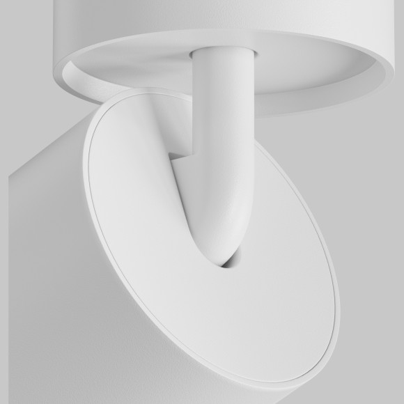 Maytoni C055CL-L20W2.7-3-4K-M-W Потолочный накладной поворотный белый светодиодный светильник цилиндр, CCT перекл. цветовой температуры, COB LED 20Вт 2310Лм 2700;3000;4000К CRI90 36° IP20 220В, диммируемые диоды Bridgelux (при смене блока питания)