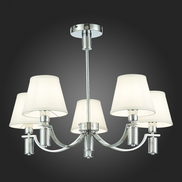 SLE111303-05 Светильник подвесной Хром/Белый E14 5*40W MONZA