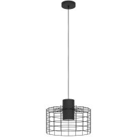 43627 Подвесной потолочный светильник (люстра) MILLIGAN, 1Х40W, E27, H1100, Ø380, сталь, черный/белы