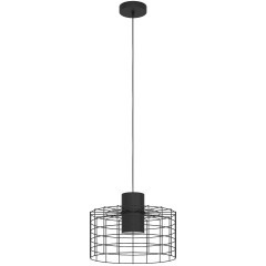 43627 Подвесной потолочный светильник (люстра) MILLIGAN, 1Х40W, E27, H1100, Ø380, сталь, черный/белы