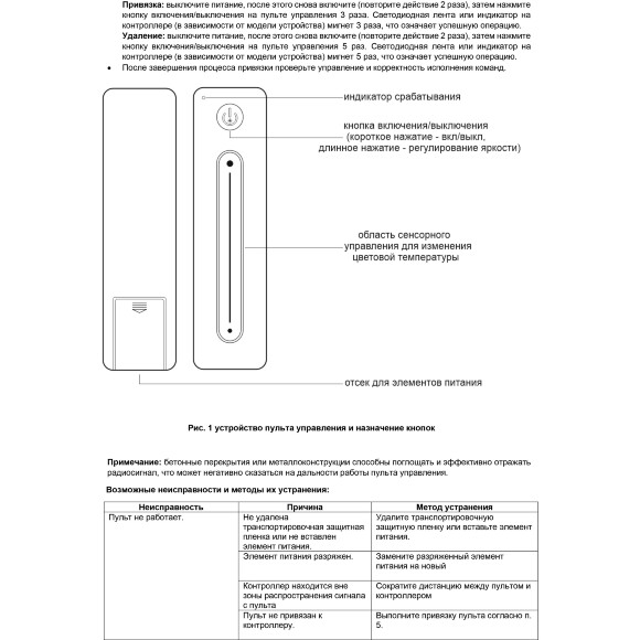 Maytoni RM12-MIX 01124 Черный пульт Soft Touch ABS, с сенсорным управлением, RF 2,4ГГц для MIX и CCT (2700-6000К) светодиодной ленты, 1 зона