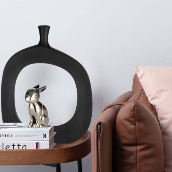 427309 VOHILAVA Статуэтка Заяц декоративная, алюминий, цвет никель, L130, B85, H220