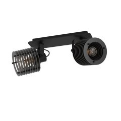 900741 EGLO SEGOVIA Спот потолочный с 2 лампами E27, 80Вт, сталь, дерево, черный, L335, H185, A175 900741 EGLO SEGOVIA Спот потолочный с 2 лампами E27, 80Вт, сталь, дерево, черный, L335, H185, A175