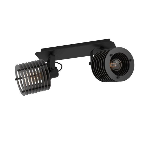 900741 EGLO SEGOVIA Спот потолочный с 2 лампами E27, 80Вт, сталь, дерево, черный, L335, H185, A175