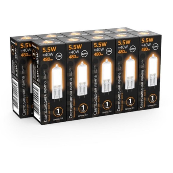 107807105 Лампа Gauss LED G4 AC220-240V 5.5W 480lm3000K Glass 1/10/200 107807105 Лампа Gauss LED G4 AC220-240V 5.5W 480lm3000K Glass 1/10/200