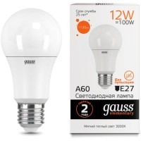 23212 Лампа Gauss LED Elementary A60 12W E27 1130lm 3000K 1/10/50