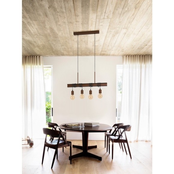 43523 Подвесной потолочный светильник (люстра) TOWNSHEND 4, 4Х60W, E27, L700, B140, H1100, сталь, ан