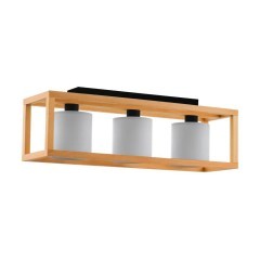 390098 EGLO GRANADOS Потолочный светильник с тремя лампами E27, 120Вт, ткань белый, дерево коричневый 390098 EGLO GRANADOS Потолочный светильник с тремя лампами E27, 120Вт, ткань белый, дерево коричневый