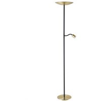 901979 Светодиодный торшер CONIVARINO, 26,5W;1X4W(LED;LED), 2700K, 3150;480lm, сталь, латунь состаренный, черный