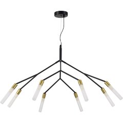 SLE1129-403-08 Светильник подвесной Черный, латунь/Белый G9 8*5W KAITO