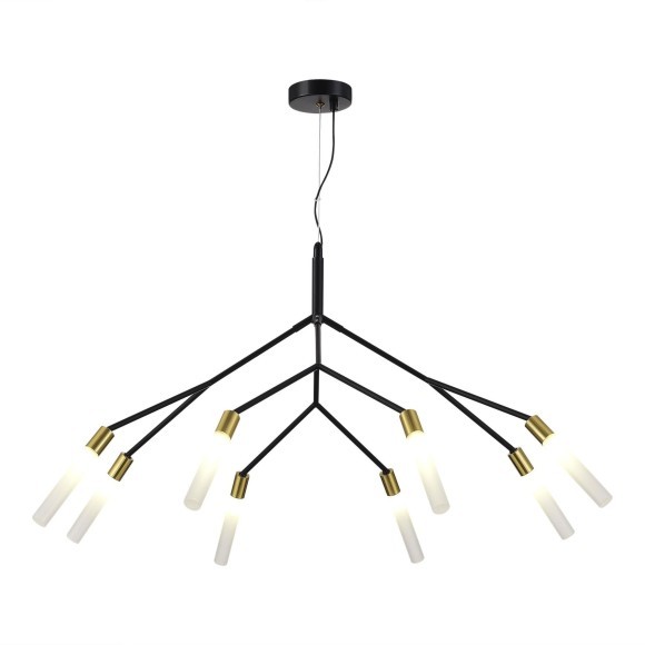 SLE1129-403-08 Светильник подвесной Черный, латунь/Белый G9 8*5W KAITO