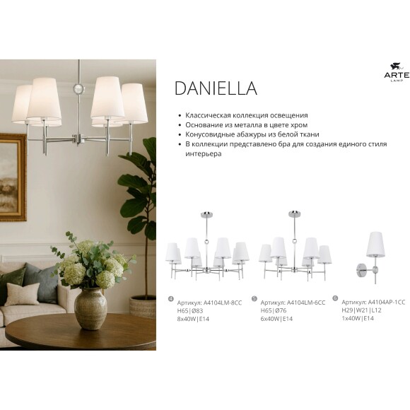 A4104AP-1CC Arte lamp DEBORA Настенный светильник