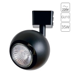 Однофазный двужильный трековый светильник Arte Lamp A6253PL-1BK BRAD под сменную лампу GU10 Однофазный двужильный трековый светильник Arte Lamp A6253PL-1BK BRAD под сменную лампу GU10