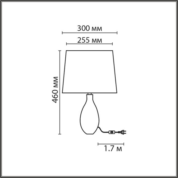 8138/1T MODERNI LN25 серый/белый, керамика/текстиль Настольная лампа Е27 1*60W 220V YARA